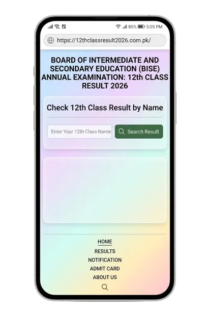 Check 12th Class Result by Name