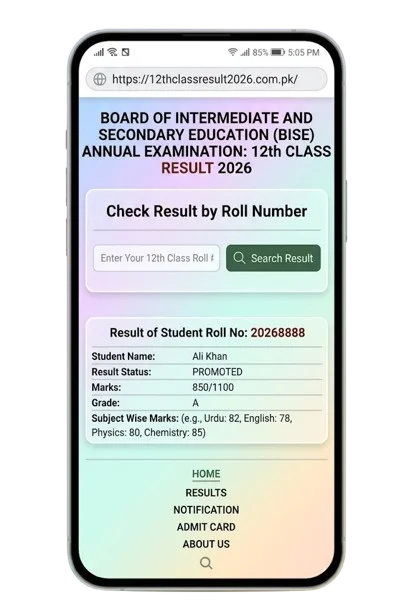 Check 12th Class Result by Roll Number