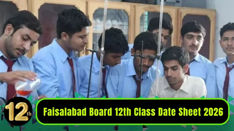 Faisalabad Board 12th Class Date Sheet 2026