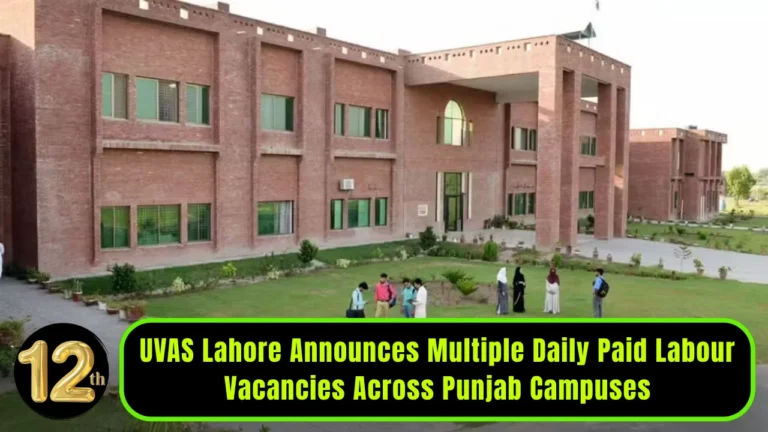 UVAS Lahore Announces Multiple Daily Paid Labour Vacancies Across Punjab Campuses